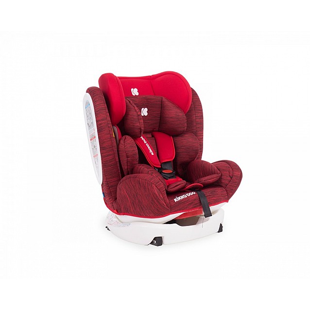 Столче за кола KIKKABOO 4Fix (0-36 кг) red melange ISOFIX - 5