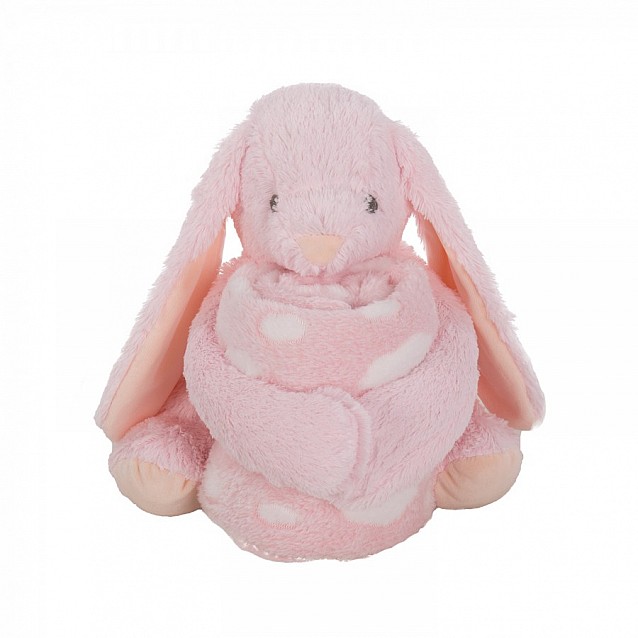 Бебешко одеяло KIKKABOO Bunny + играчка