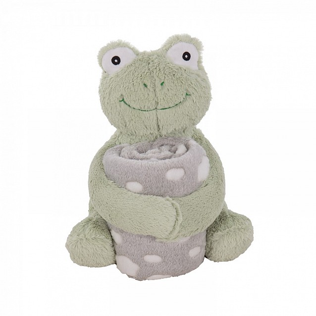 Бебешко одеяло KIKKABOO Froggy + играчка