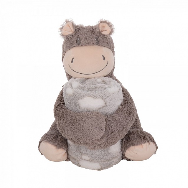 Бебешко одеяло KIKKABOO Hippo + играчка