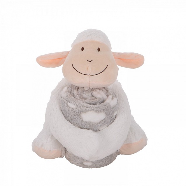 Бебешко одеяло KIKKABOO Lamb + играчка