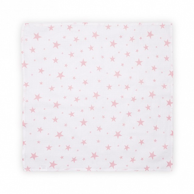 Бебешка пелена LORELLI 80/80 см розови звезди памучна