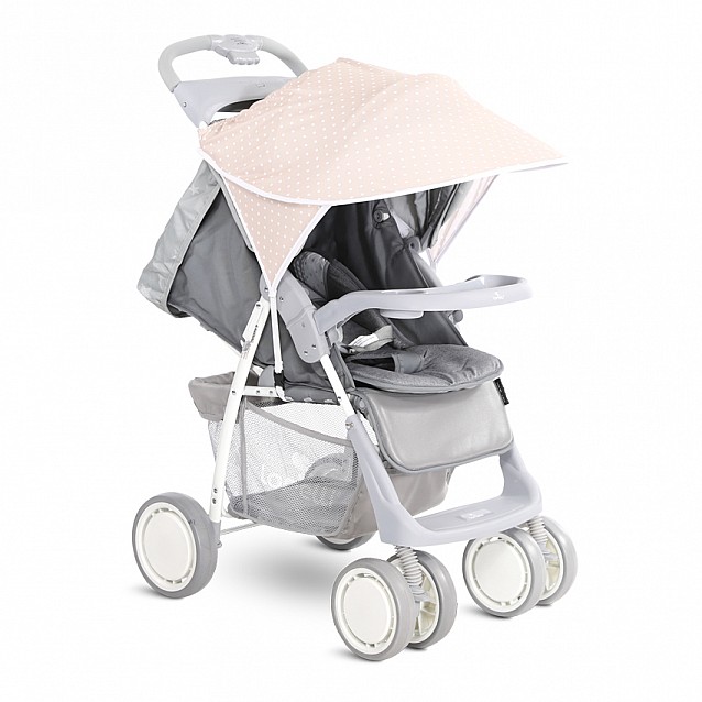 Сенник за детска количка LORELLI бежов + бели точки - 2