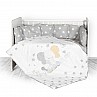 Бебешки спален комплект LORELLI Сиво слонче звезди 60/120 ранфорс