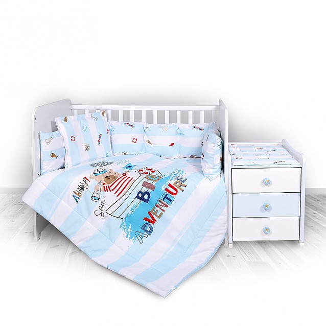 Бебешки спален комплект LORELLI Тренд приключение син ранфорс - 2