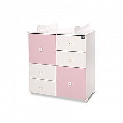 Детски шкаф LORELLI Бял/Orchid Pink