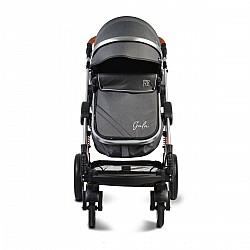 Комбинирана количка MONI Gala 2в1 черна + кожена дръжка