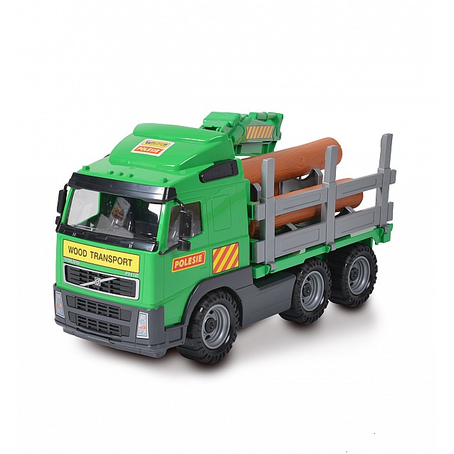 Детски камион с кран и дървени трупи POLESIE Volvo - 4