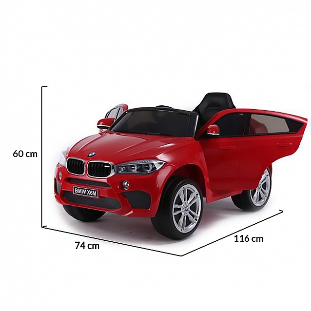 Акумулаторен джип MONI BMW X6M червен + кожа - 2