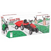 Детски трактор с педали PILSAN Active червен + ремарке
