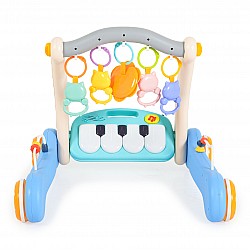 Уокър за бебе - активна гимнастика MONI Piano 2в1 синя