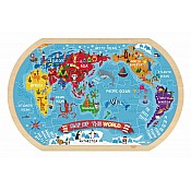 Дървен пъзел Tooky Toy Световна карта 36 части