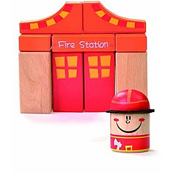 Дървена играчка пожарна BELUGA