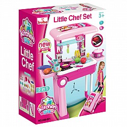 Детска кухня-куфар BUBA Little Chef розова