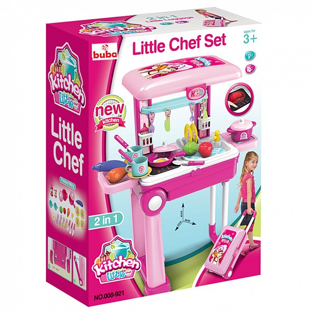 Детска кухня-куфар BUBA Little Chef розова - 2