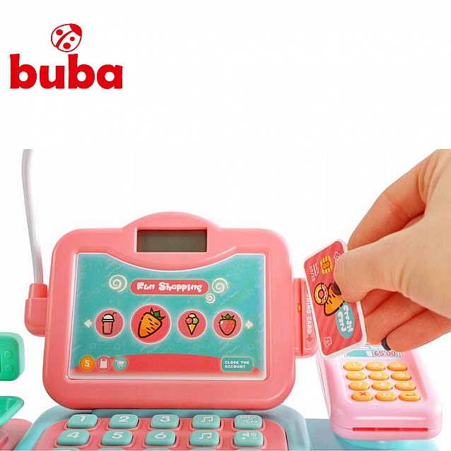 Детски касов апарат с аксесоари BUBA Fun Shopping розов - 4