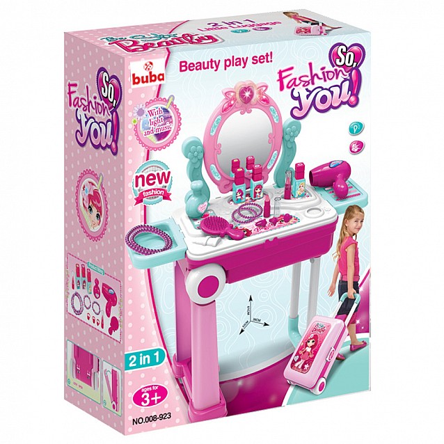 Комплект за игра тоалетка-куфар BUBA розова - 2