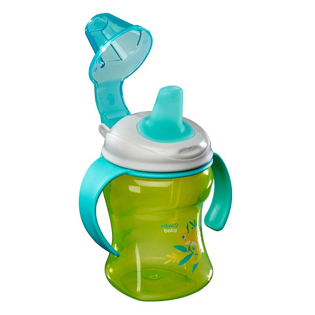 Чаша за лесно отпиване с подвижни дръжки 260 мл. Зелена Vital Baby - 2