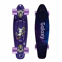 Детски скейтборд QKIDS Galaxy лилав еднорог
